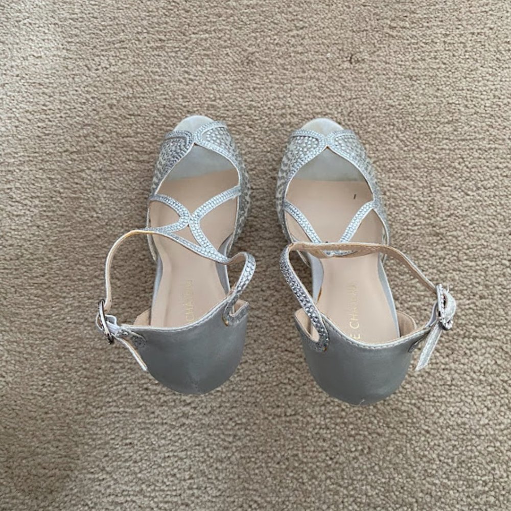 Le Chateau Silver Rhinestone Heels - Picture 5 of 8